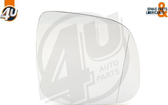 4U Autoparts 41549VV - Стъкло на огледало, външно огледало vvparts.bg