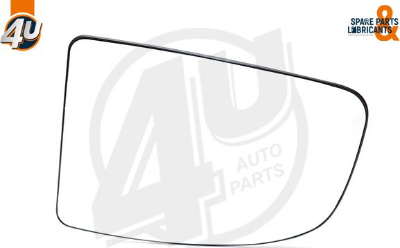 4U Autoparts 41565PU - Стъкло на огледало, външно огледало vvparts.bg