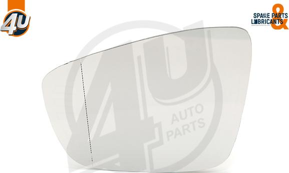 4U Autoparts 41536VV - Стъкло на огледало, външно огледало vvparts.bg