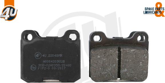 4U Autoparts 22048MR - Комплект спирачно феродо, дискови спирачки vvparts.bg