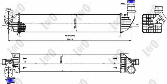 ABAKUS 042-018-0005 - Интеркулер (охладител за въздуха на турбината) vvparts.bg