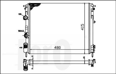 ABAKUS 042-017-0006-B - Радиатор, охлаждане на двигателя vvparts.bg