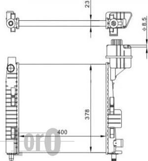 ABAKUS 054-017-0015 - Радиатор, охлаждане на двигателя vvparts.bg