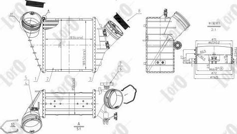 ABAKUS 053-018-0015 - Интеркулер (охладител за въздуха на турбината) vvparts.bg