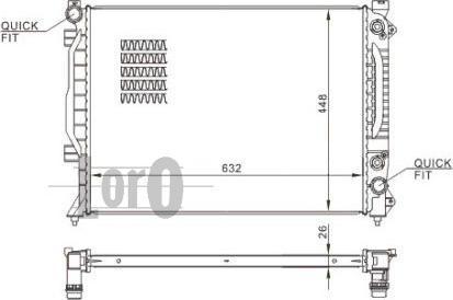 ABAKUS 003-017-0009-B - Радиатор, охлаждане на двигателя vvparts.bg