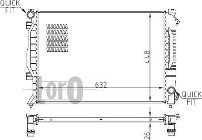 ABAKUS 003-017-0008-B - Радиатор, охлаждане на двигателя vvparts.bg