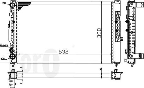 ABAKUS 003-017-0019 - Радиатор, охлаждане на двигателя vvparts.bg