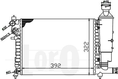 ABAKUS 038-017-0005 - Радиатор, охлаждане на двигателя vvparts.bg