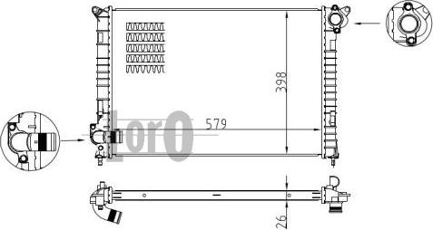 ABAKUS 032-017-0001-B - Радиатор, охлаждане на двигателя vvparts.bg