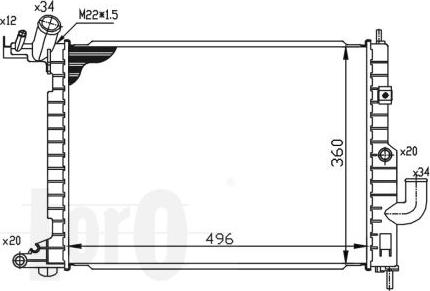 ABAKUS 037-017-0053 - Радиатор, охлаждане на двигателя vvparts.bg