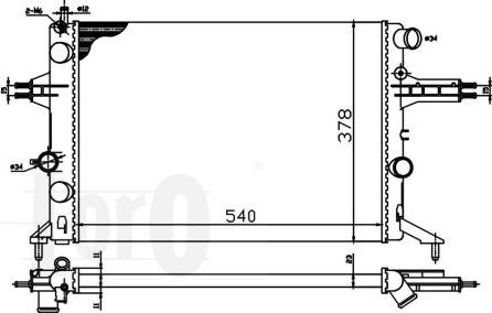 ABAKUS 037-017-0022 - Радиатор, охлаждане на двигателя vvparts.bg