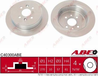 ABE C40300ABE - Спирачен диск vvparts.bg