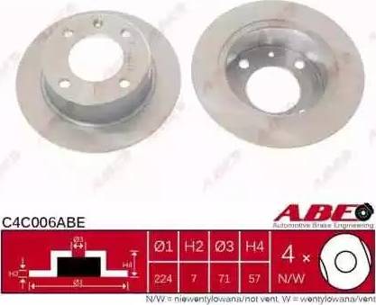 ABE C4C006ABE - Спирачен диск vvparts.bg