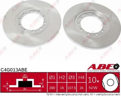 ABE C4G013ABE - Спирачен диск vvparts.bg