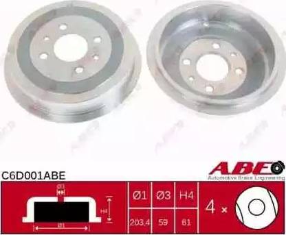 ABE C6D001ABE - Спирачен барабан vvparts.bg