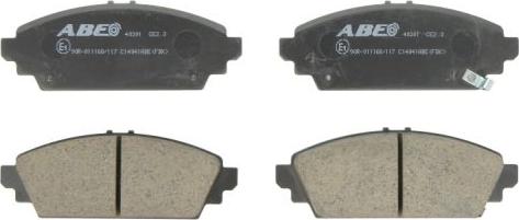 ABE C14041ABE - Комплект спирачно феродо, дискови спирачки vvparts.bg