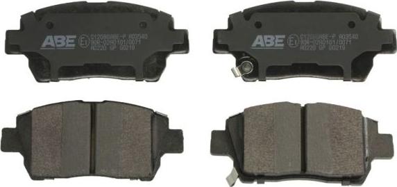 ABE C12086ABE-P - Комплект спирачно феродо, дискови спирачки vvparts.bg