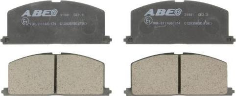 ABE C12035ABE - Комплект спирачно феродо, дискови спирачки vvparts.bg