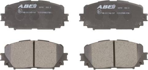 ABE C12127ABE - Комплект спирачно феродо, дискови спирачки vvparts.bg