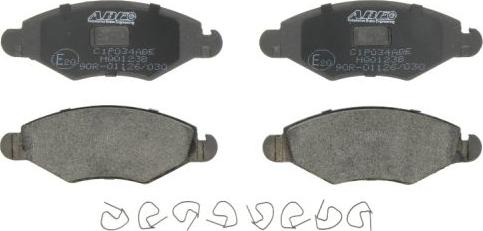 ABE C1P034ABE - Комплект спирачно феродо, дискови спирачки vvparts.bg