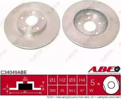 ABE C34049ABE - Спирачен диск vvparts.bg