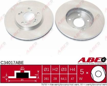 ABE C34017ABE - Спирачен диск vvparts.bg