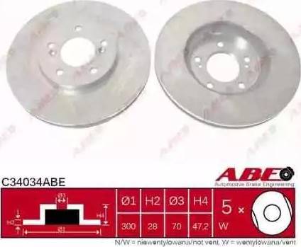 ABE C34034ABE - Спирачен диск vvparts.bg