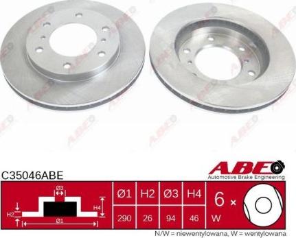 ABE C35046ABE - Спирачен диск vvparts.bg