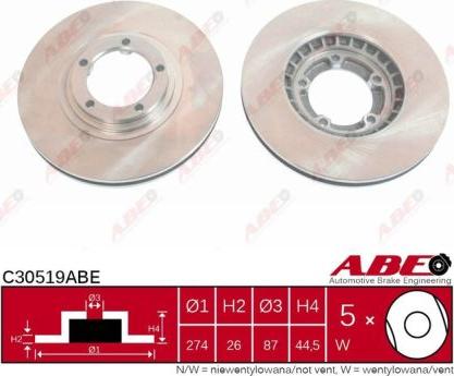 ABE C30519ABE - Спирачен диск vvparts.bg