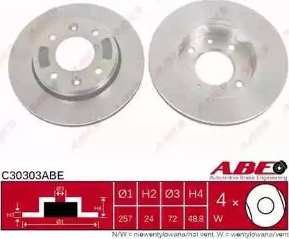 ABE C30303ABE - Спирачен диск vvparts.bg