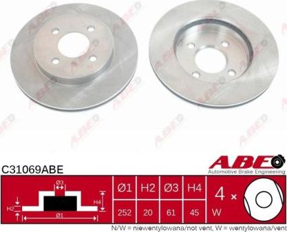 ABE C31069ABE - Спирачен диск vvparts.bg