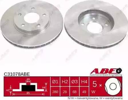 ABE C31078ABE - Спирачен диск vvparts.bg