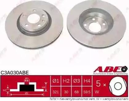 ABE C3A030ABE - Спирачен диск vvparts.bg