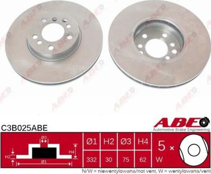 ABE C3B025ABE - Спирачен диск vvparts.bg