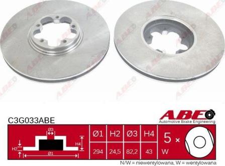 ABE C3G033ABE - Спирачен диск vvparts.bg