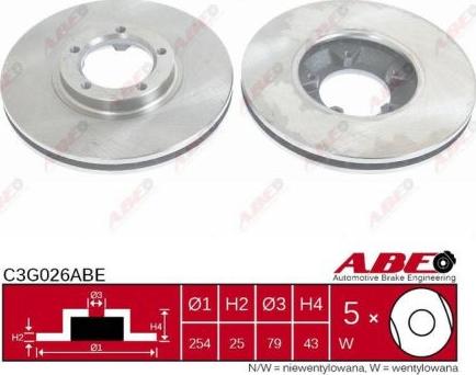 ABE C3G026ABE - Спирачен диск vvparts.bg