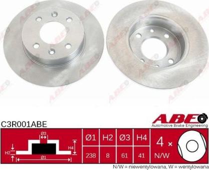 ABE C3R001ABE - Спирачен диск vvparts.bg