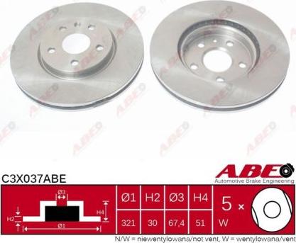 ABE C3X037ABE - Спирачен диск vvparts.bg