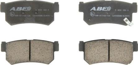 ABE C20008ABE - Комплект спирачно феродо, дискови спирачки vvparts.bg