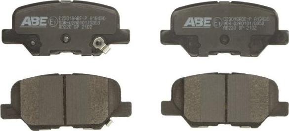 ABE C23019ABE-P - Комплект спирачно феродо, дискови спирачки vvparts.bg