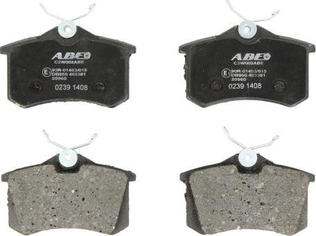 ABE C2W002ABE - Комплект спирачно феродо, дискови спирачки vvparts.bg