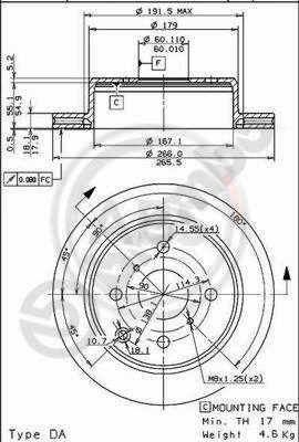 A.B.S. 09.5706.10 - Спирачен диск vvparts.bg