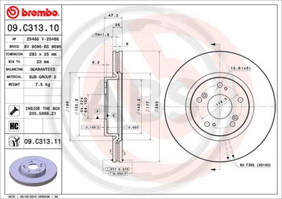 A.B.S. 09.C313.11 - Спирачен диск vvparts.bg