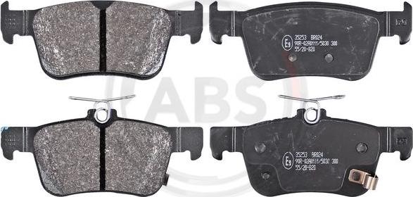 A.B.S. 35253 - Комплект спирачно феродо, дискови спирачки vvparts.bg
