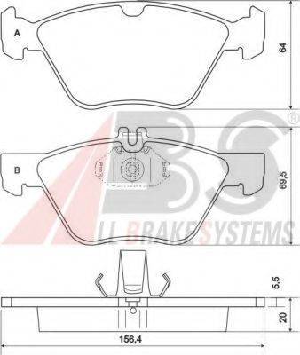 A.B.S. 36943 OE - Комплект спирачно феродо, дискови спирачки vvparts.bg