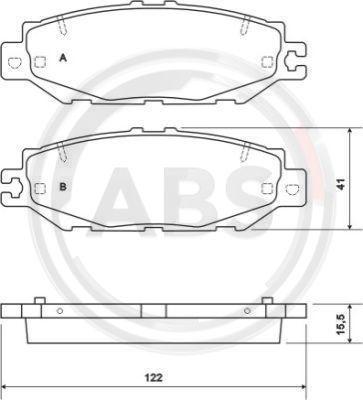 A.B.S. 36922 - Комплект спирачно феродо, дискови спирачки vvparts.bg