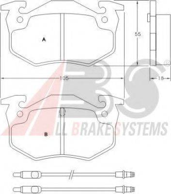 A.B.S. 36503 OE - Комплект спирачно феродо, дискови спирачки vvparts.bg