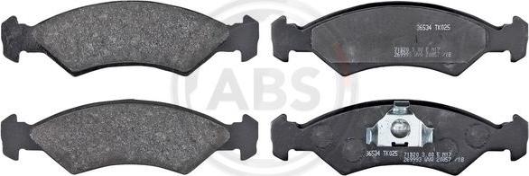 A.B.S. 36534 - Комплект спирачно феродо, дискови спирачки vvparts.bg