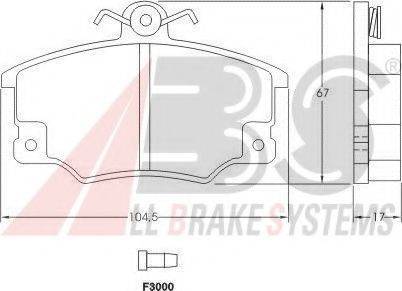 A.B.S. 36521 OE - Комплект спирачно феродо, дискови спирачки vvparts.bg