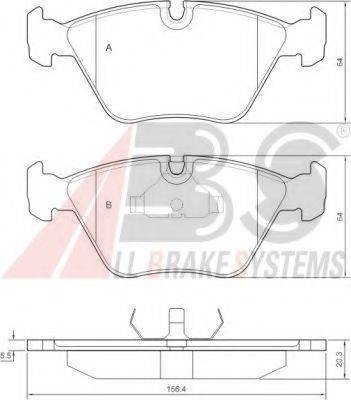 A.B.S. 36650 OE - Комплект спирачно феродо, дискови спирачки vvparts.bg